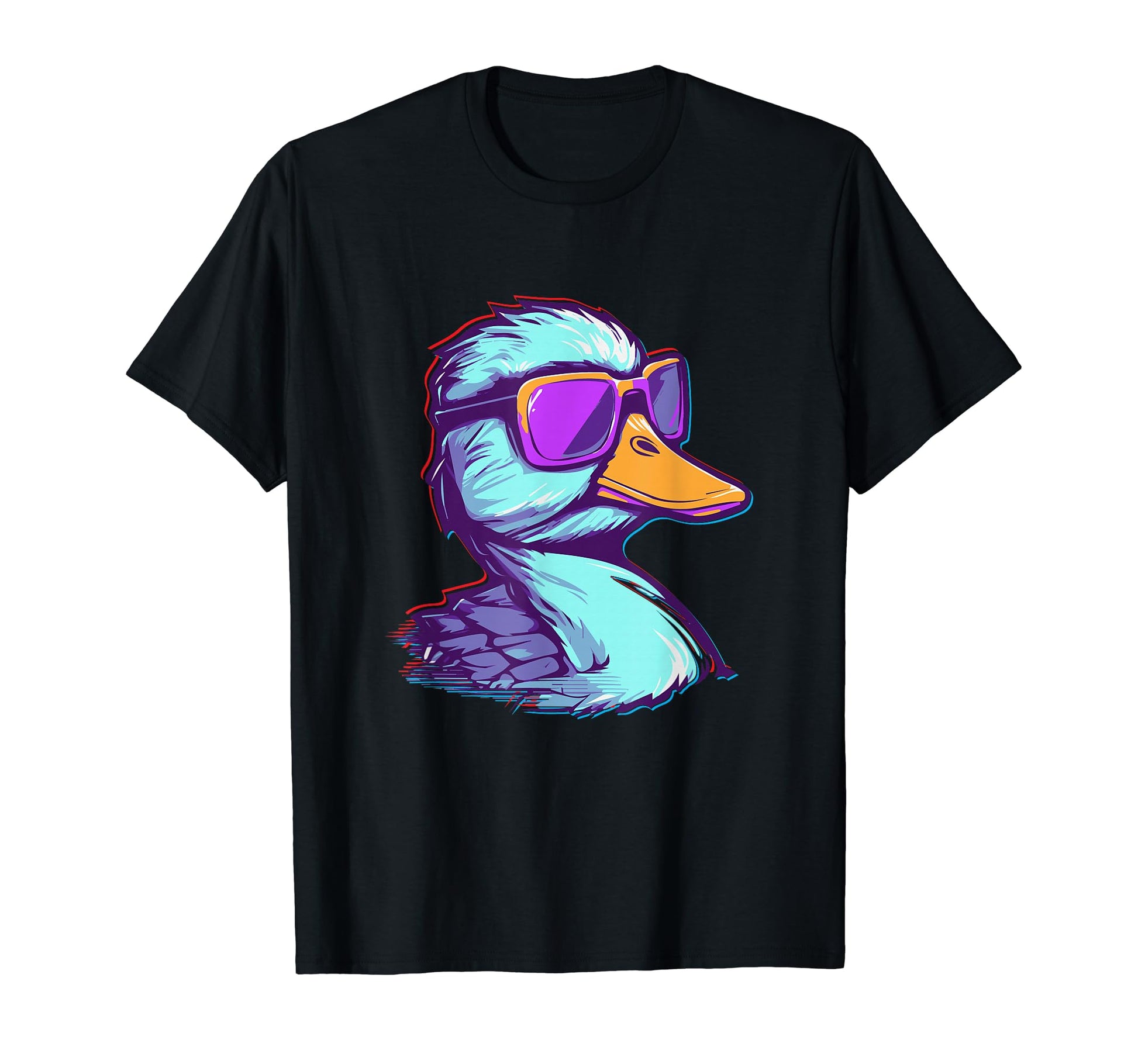 Duck Sunglasses Synthwave Vaporwave T-Shirt - Aesthetic Graphic Unisex - T-Shirt, Sweatshirt, Hoodie