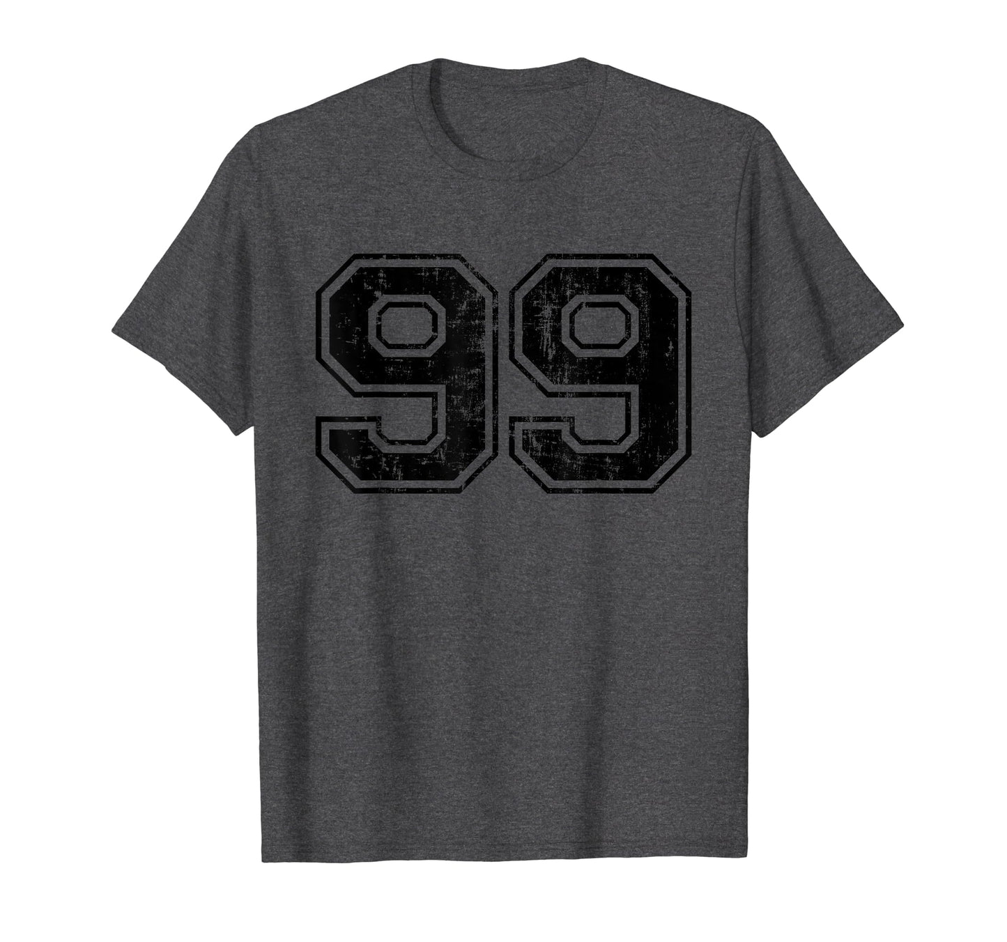 Number 99 Varsity Distressed Sport T-Shirt - Novelty Apparel Men Women - T-Shirt, Sweatshirt, Hoodie