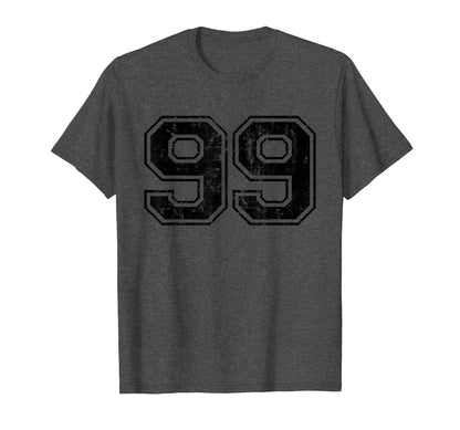 Number 99 Varsity Distressed Sport T-Shirt - Novelty Apparel Men Women - T-Shirt, Sweatshirt, Hoodie