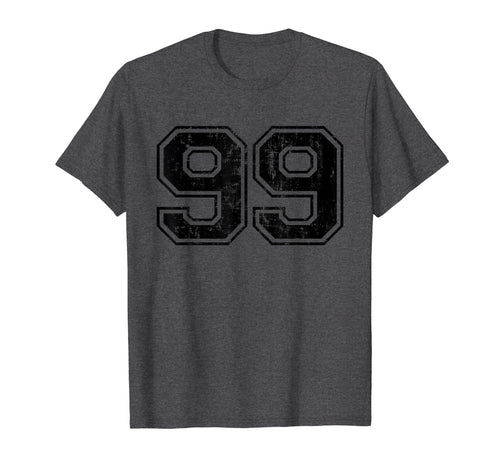 Number 99 Varsity Distressed Sport T-Shirt - Novelty Apparel Men Women - T-Shirt, Sweatshirt, Hoodie