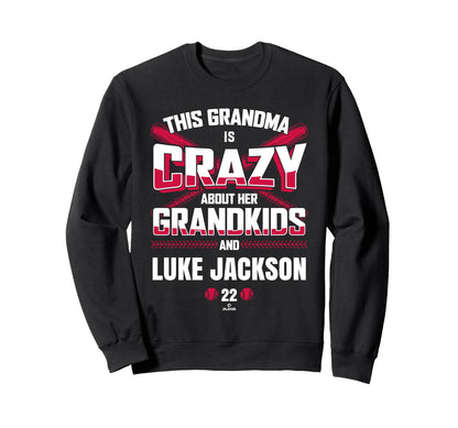 Grandma Crazy Luke Jackson Atlanta Sweatshirt - Unique Graphic Men Women - T-Shirt, Sweatshirt, Hoodie