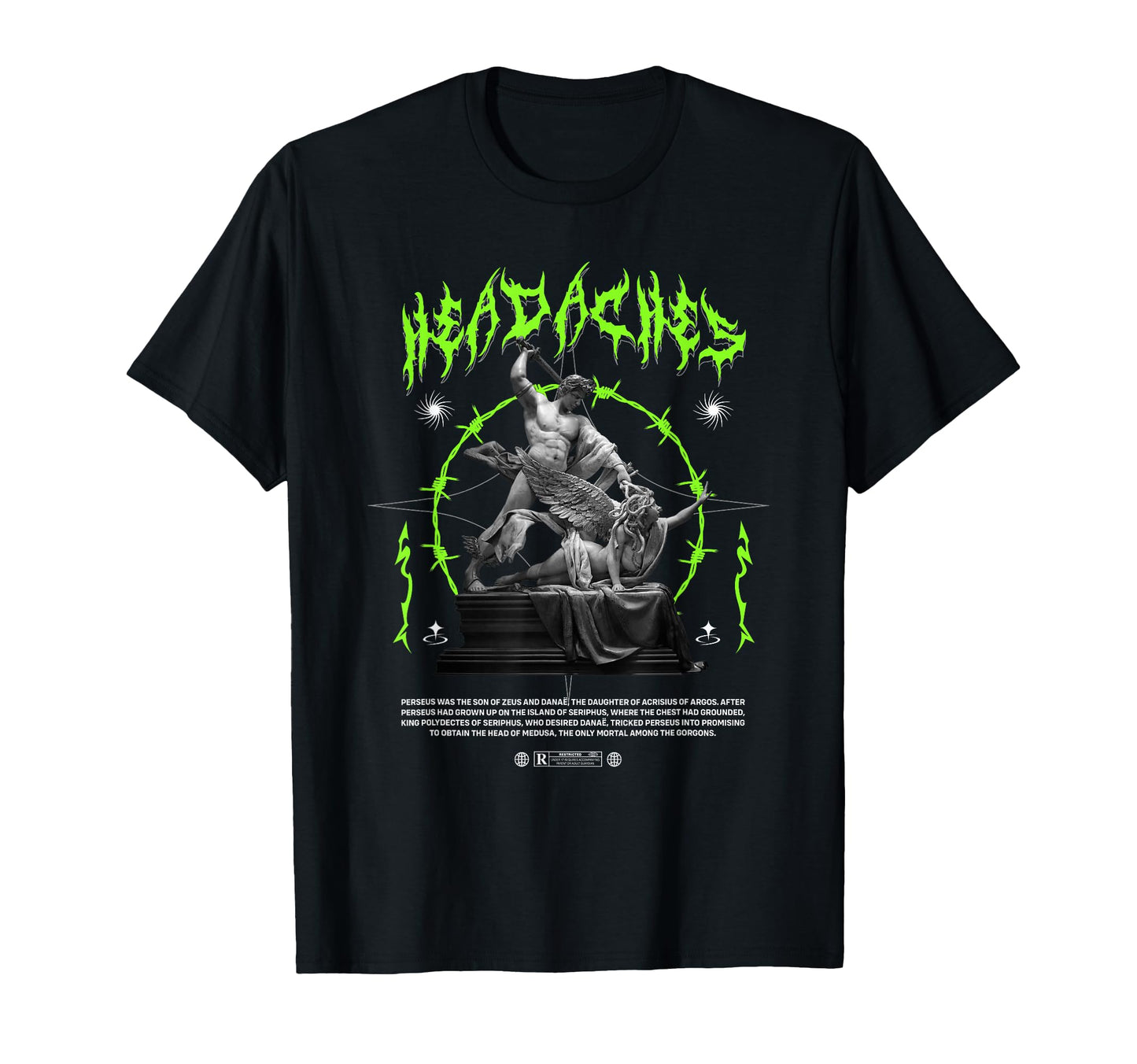 Headaches Perseus Medusa Sad T-Shirt - Fun Novelty Design Men Women - T-Shirt, Sweatshirt, Hoodie