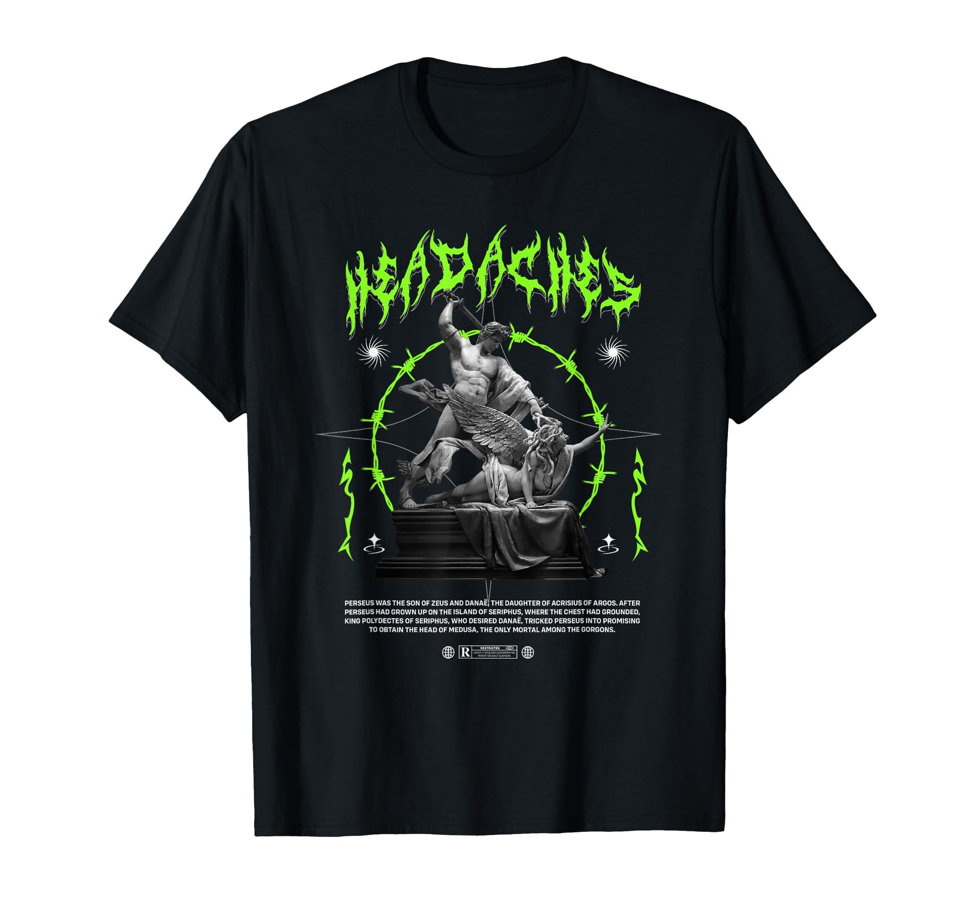 Headaches Perseus Medusa Sad T-Shirt - Fun Novelty Design Men Women - T-Shirt, Sweatshirt, Hoodie