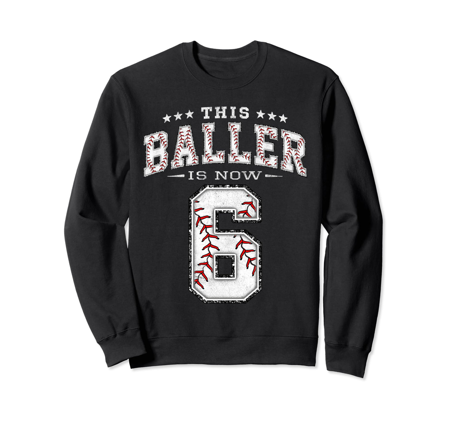 6 Years Old Birthday Baseball Theme Sweatshirt - Fun Novelty Design Unisex - T-Shirt, Sweatshirt, Hoodie