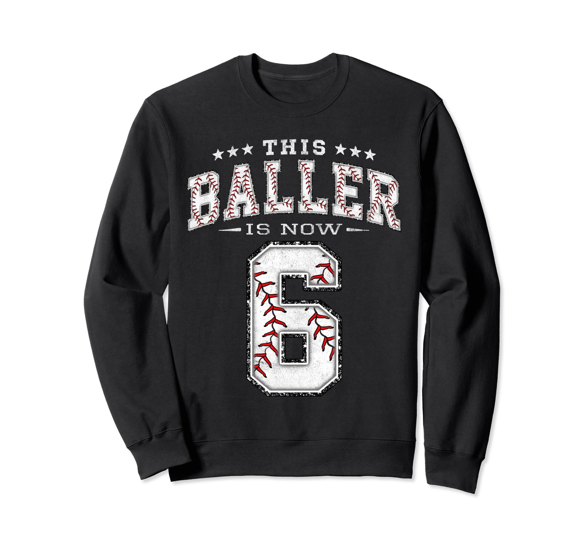 6 Years Old Birthday Baseball Theme Sweatshirt - Fun Novelty Design Unisex - T-Shirt, Sweatshirt, Hoodie