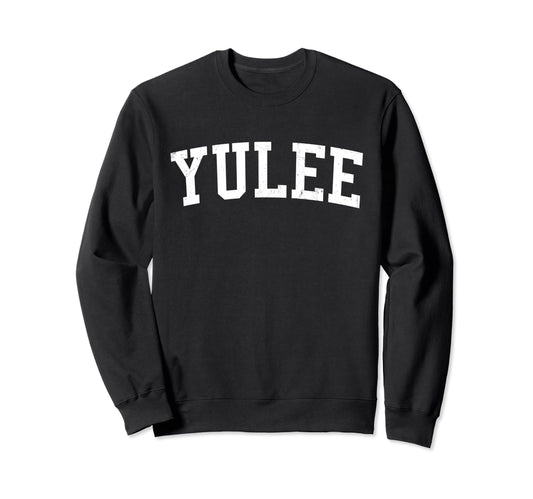 Yulee Fl Distressed White Varsity Sweatshirt - Aesthetic Graphic Unisex - T-Shirt, Sweatshirt, Hoodie