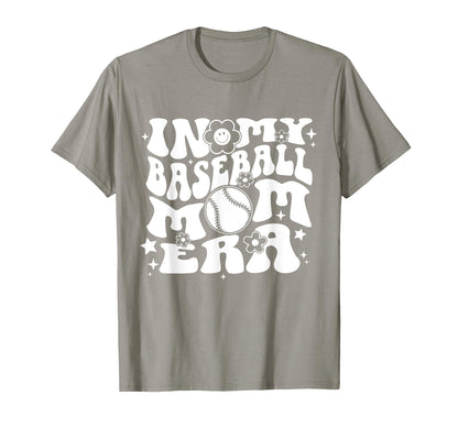 My Baseball Mom Era Baseball Mama Groovy T-Shirt - Novelty Apparel Unisex - T-Shirt, Sweatshirt, Hoodie