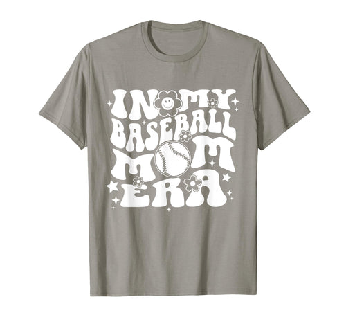 My Baseball Mom Era Baseball Mama Groovy T-Shirt - Novelty Apparel Unisex - T-Shirt, Sweatshirt, Hoodie