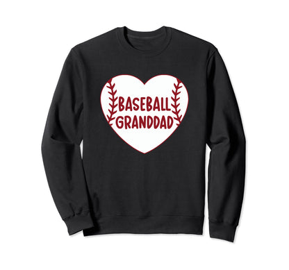 Baseball Granddad Heart Baseball Sweatshirt - Trendy Graphic Unisex - T-Shirt, Sweatshirt, Hoodie