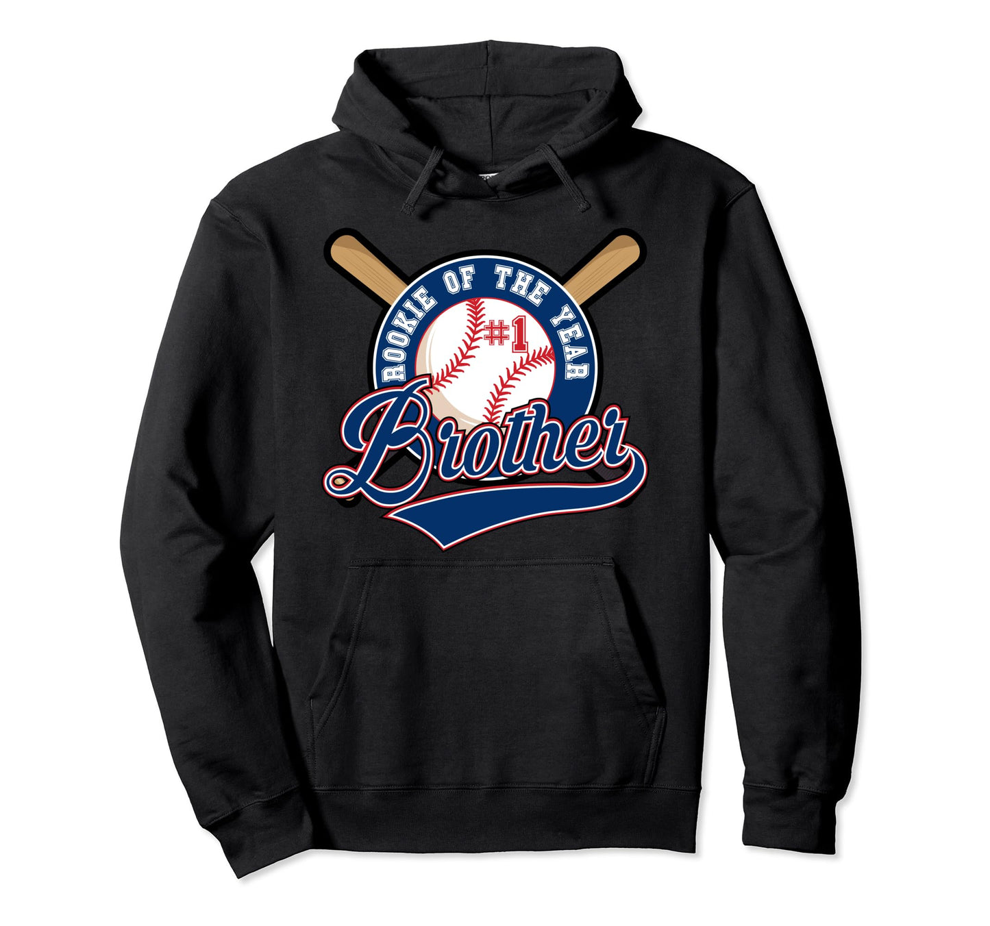 Brother Rookie 1St Birthday Baseball Hoodie - Fun Novelty Design Men Women - T-Shirt, Sweatshirt, Hoodie