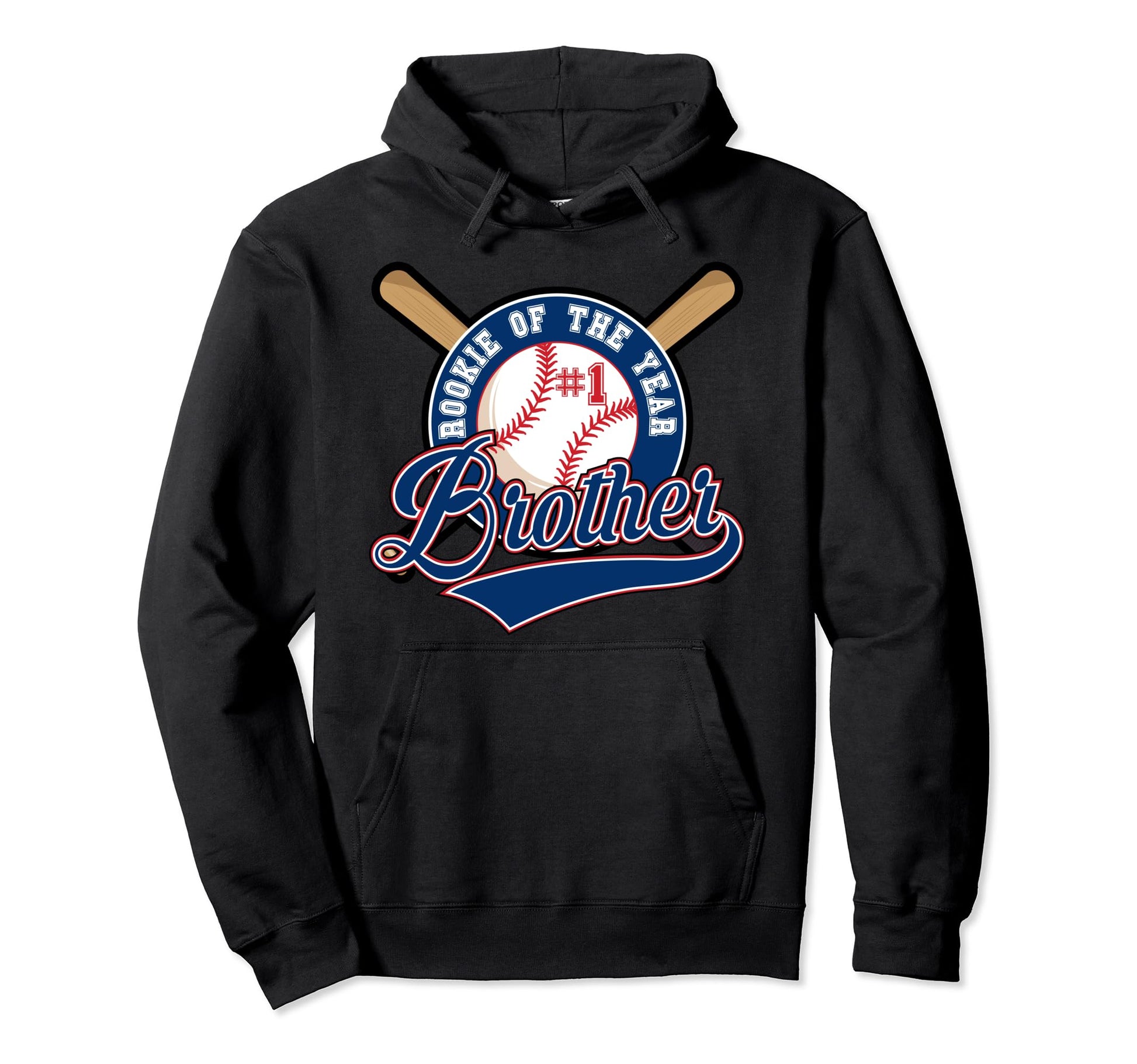 Brother Rookie 1St Birthday Baseball Hoodie - Fun Novelty Design Men Women - T-Shirt, Sweatshirt, Hoodie