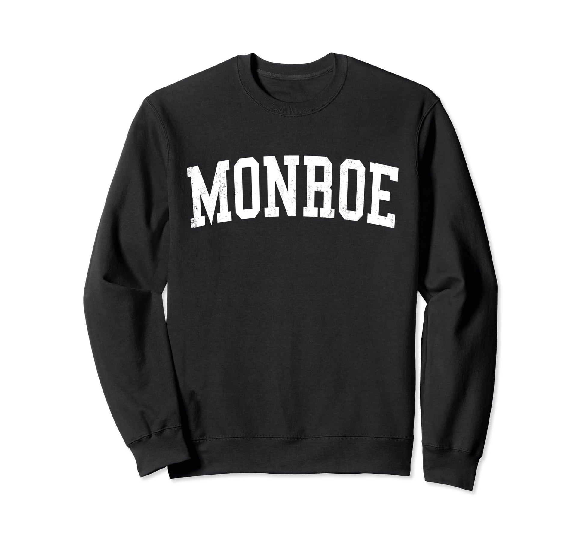 Monroe La Distressed White Varsity Sweatshirt - Fun Novelty Design Unisex - T-Shirt, Sweatshirt, Hoodie