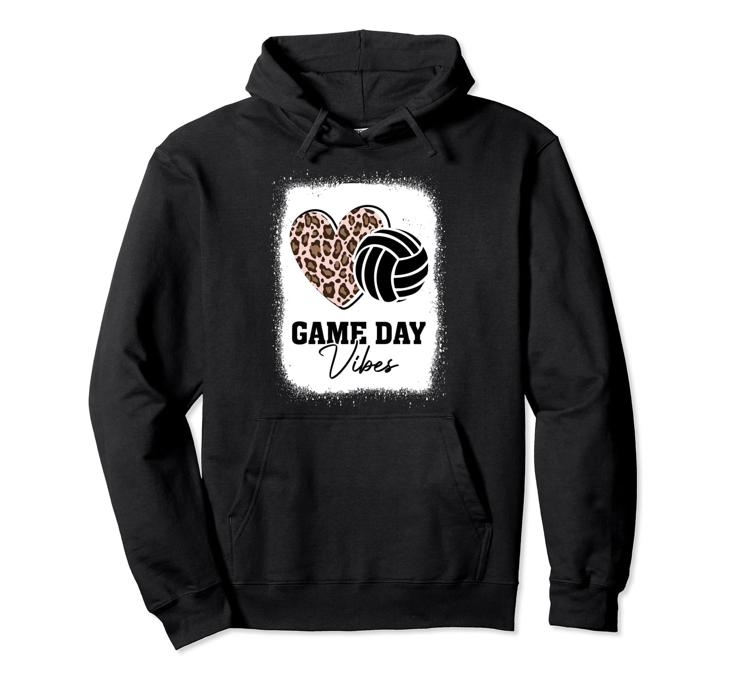 Bleached Volleyball Game Day Vibes Hoodie - Unique Graphic Unisex - T-Shirt, Sweatshirt, Hoodie