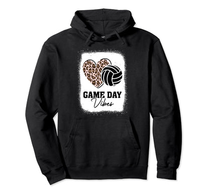 Bleached Volleyball Game Day Vibes Hoodie - Unique Graphic Unisex - T-Shirt, Sweatshirt, Hoodie