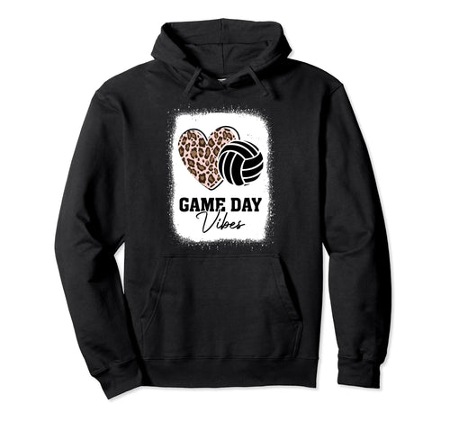 Bleached Volleyball Game Day Vibes Hoodie - Unique Graphic Unisex - T-Shirt, Sweatshirt, Hoodie