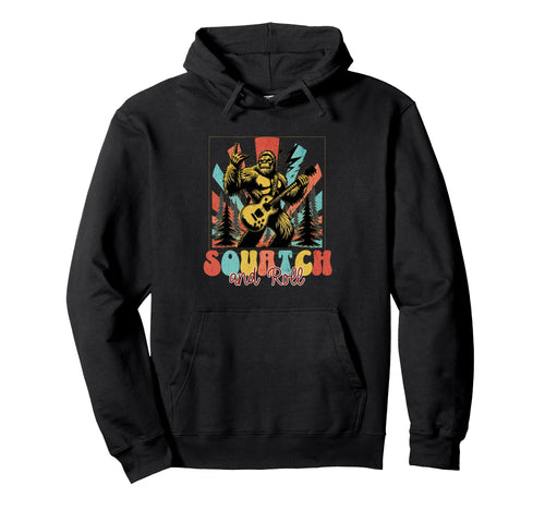 Forest Bigfoot Squatch And Roll Rock Hoodie - Custom Art Print Men Women - T-Shirt, Sweatshirt, Hoodie