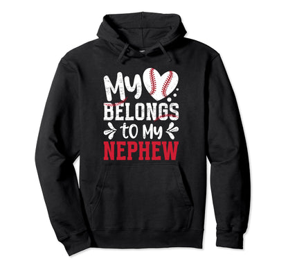 My Heart Baseball Aunt Baseball Player Hoodie - Minimalist Print Unisex - T-Shirt, Sweatshirt, Hoodie