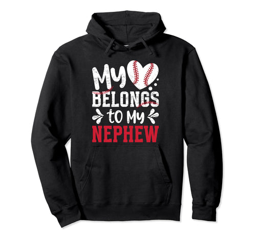 My Heart Baseball Aunt Baseball Player Hoodie - Minimalist Print Unisex - T-Shirt, Sweatshirt, Hoodie