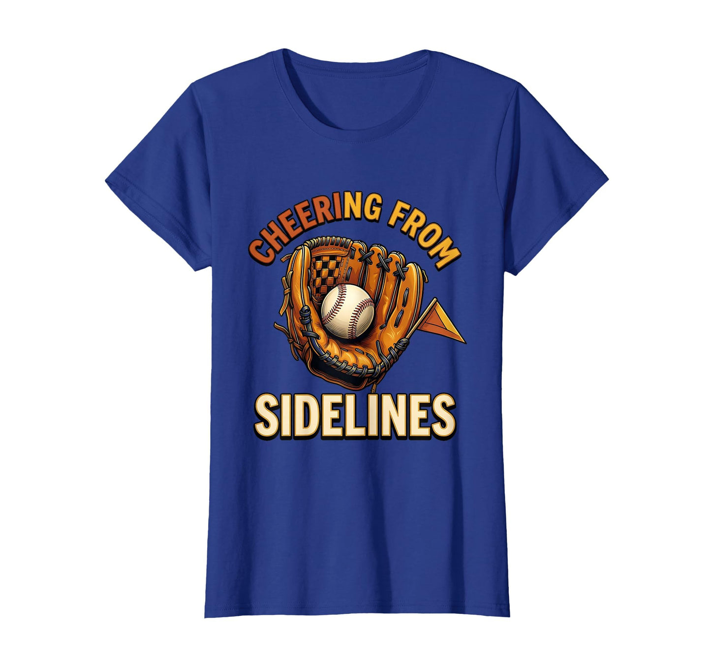 Cheering From Sidelines Mom Baseball T-Shirt - Custom Art Print Unisex - T-Shirt, Sweatshirt, Hoodie