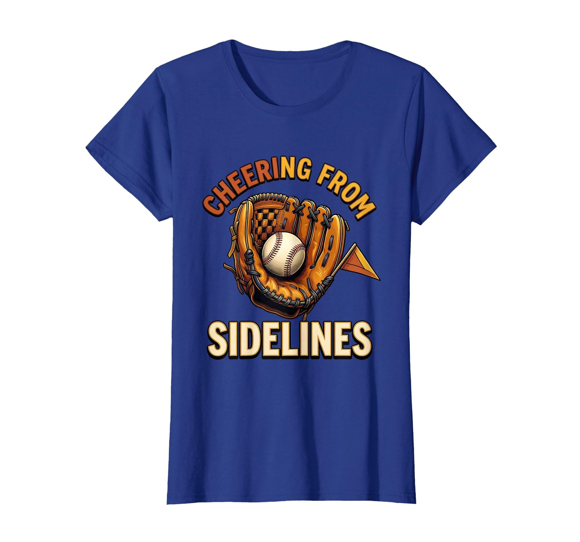 Cheering From Sidelines Mom Baseball T-Shirt - Custom Art Print Unisex - T-Shirt, Sweatshirt, Hoodie