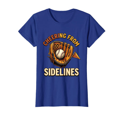 Cheering From Sidelines Mom Baseball T-Shirt - Custom Art Print Unisex - T-Shirt, Sweatshirt, Hoodie