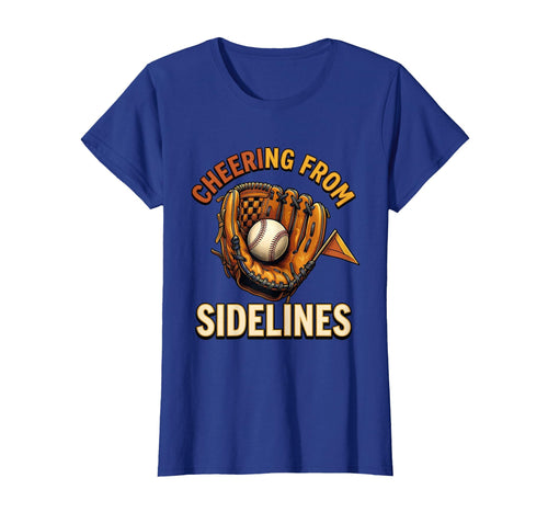 Cheering From Sidelines Mom Baseball T-Shirt - Custom Art Print Unisex - T-Shirt, Sweatshirt, Hoodie