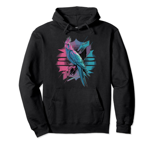 Vaporwave Cockatiel Aesthetic Hoodie - Fun Novelty Design Men Women - T-Shirt, Sweatshirt, Hoodie