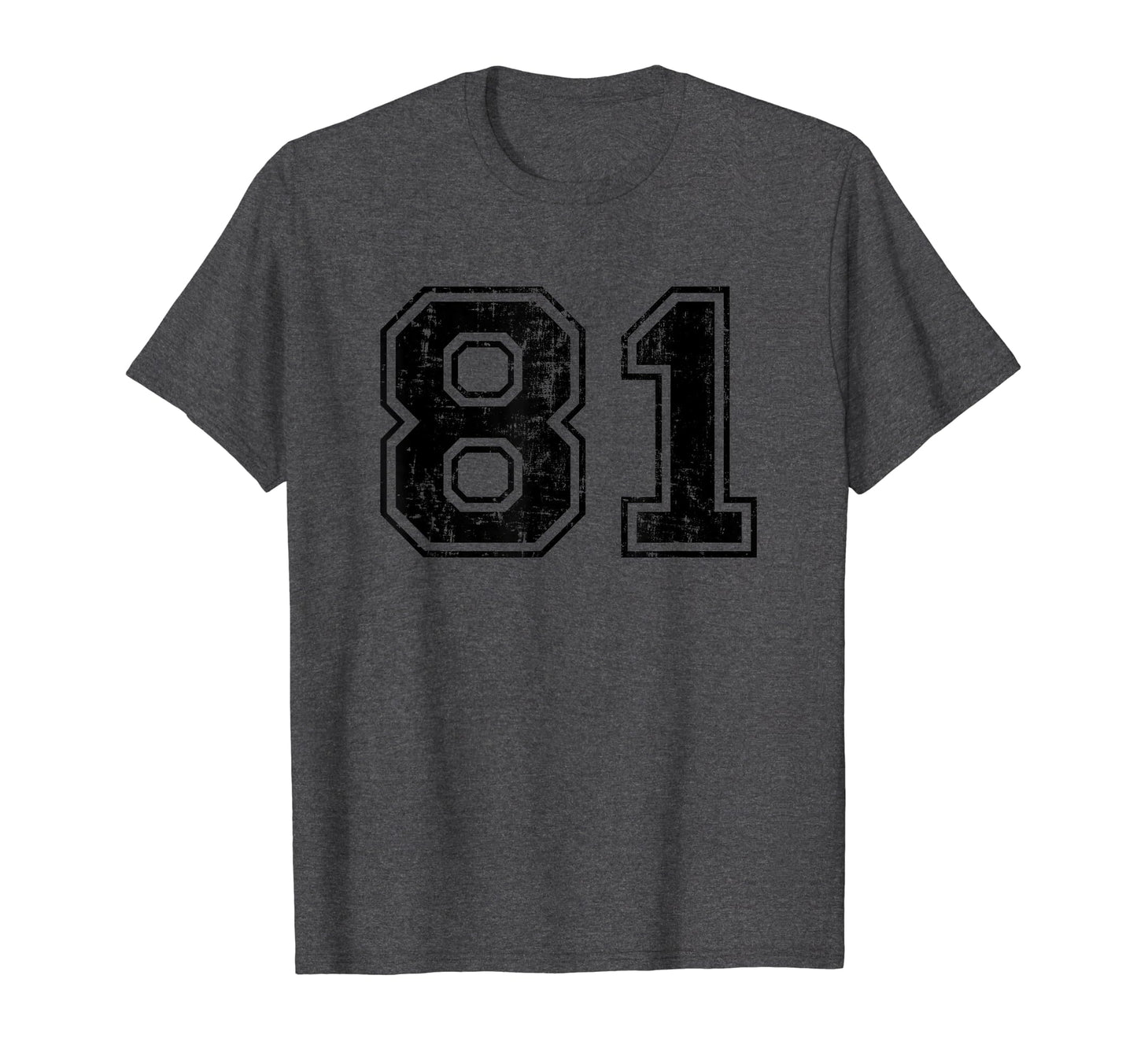 Number 81 Varsity Distressed Sport T-Shirt - Aesthetic Graphic for Adults - T-Shirt, Sweatshirt, Hoodie