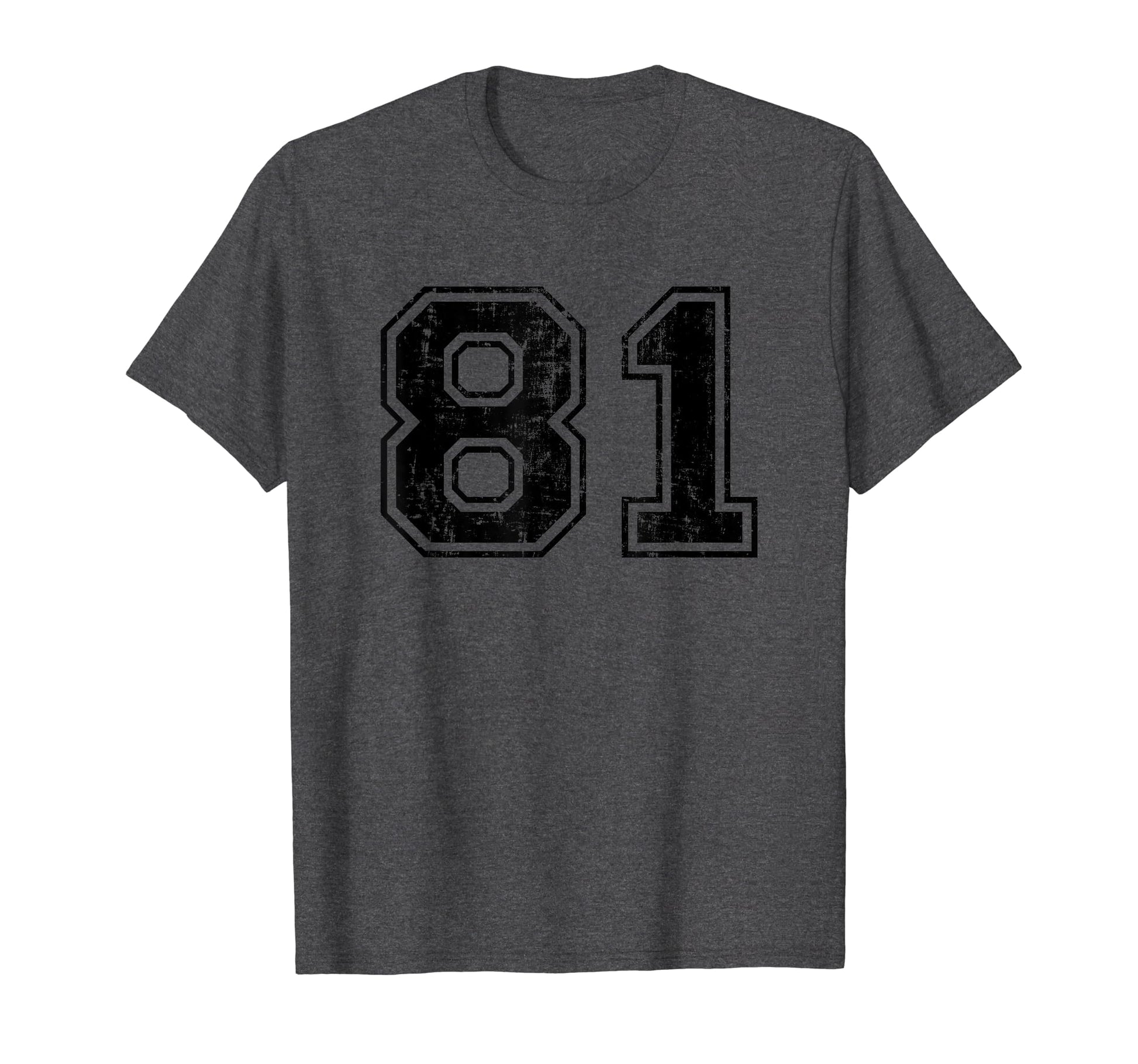 Number 81 Varsity Distressed Sport T-Shirt - Aesthetic Graphic for Adults - T-Shirt, Sweatshirt, Hoodie
