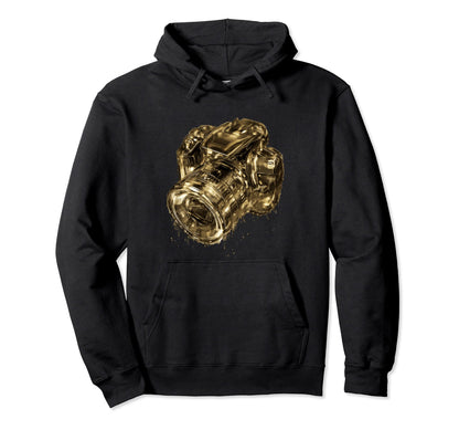 Dripping Gold Camera Photography Hoodie - Casual Everyday Wear Unisex - T-Shirt, Sweatshirt, Hoodie