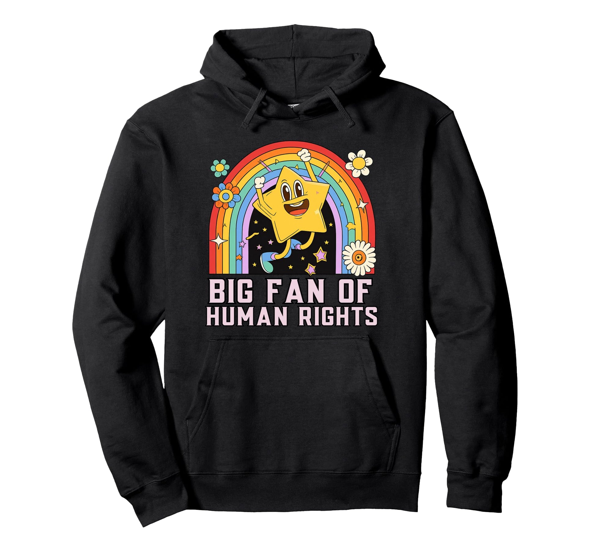Rainbow Big Fan Human Rights Human Hoodie - Custom Art Print for Adults - T-Shirt, Sweatshirt, Hoodie