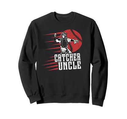 Baseball Catcher Uncle Baseball Sweatshirt - Fun Novelty Design for Adults - T-Shirt, Sweatshirt, Hoodie