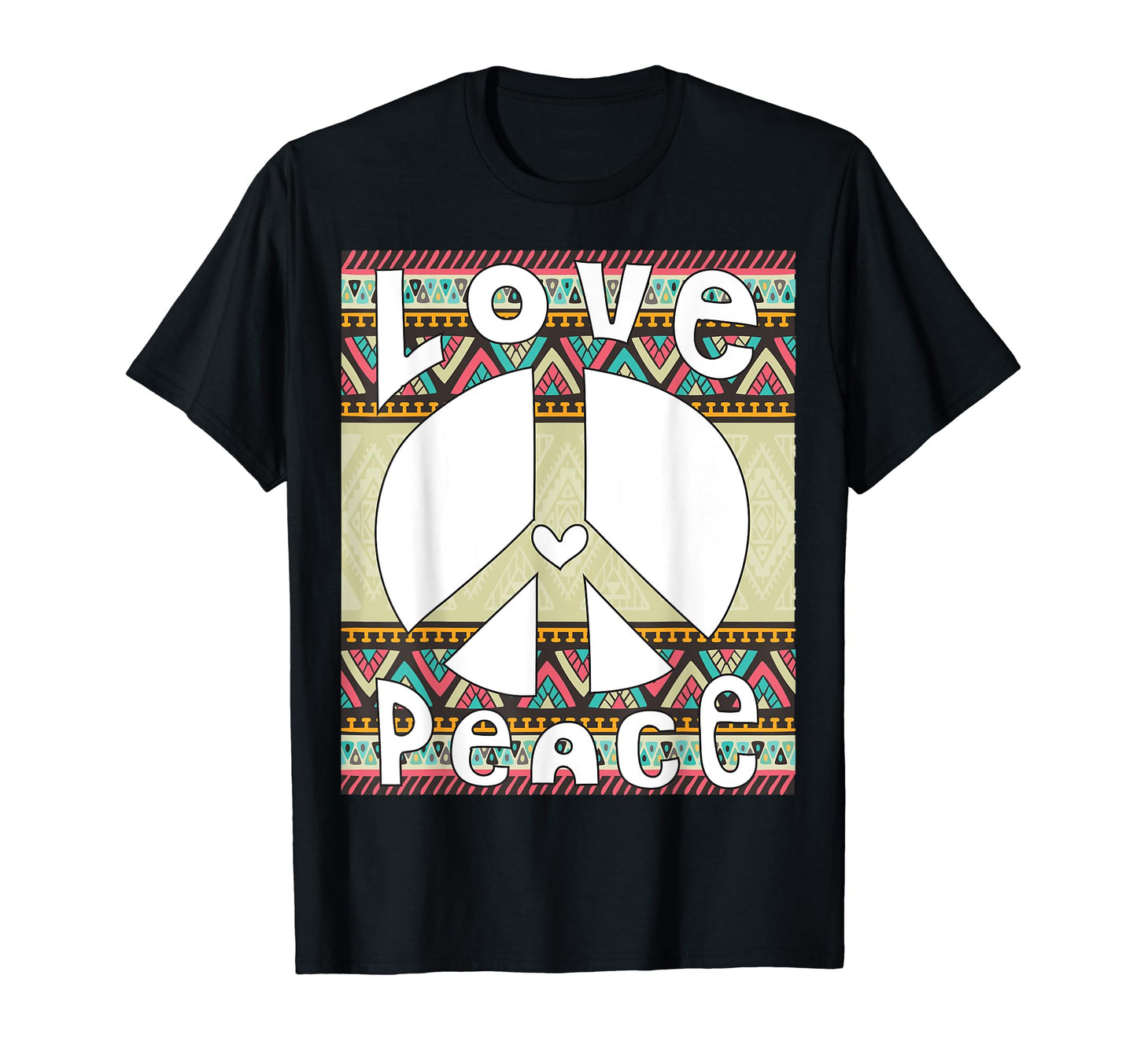 Peace Sign Love 60S 70S Tie Dye T-Shirt - Aesthetic Graphic for Adults - T-Shirt, Sweatshirt, Hoodie