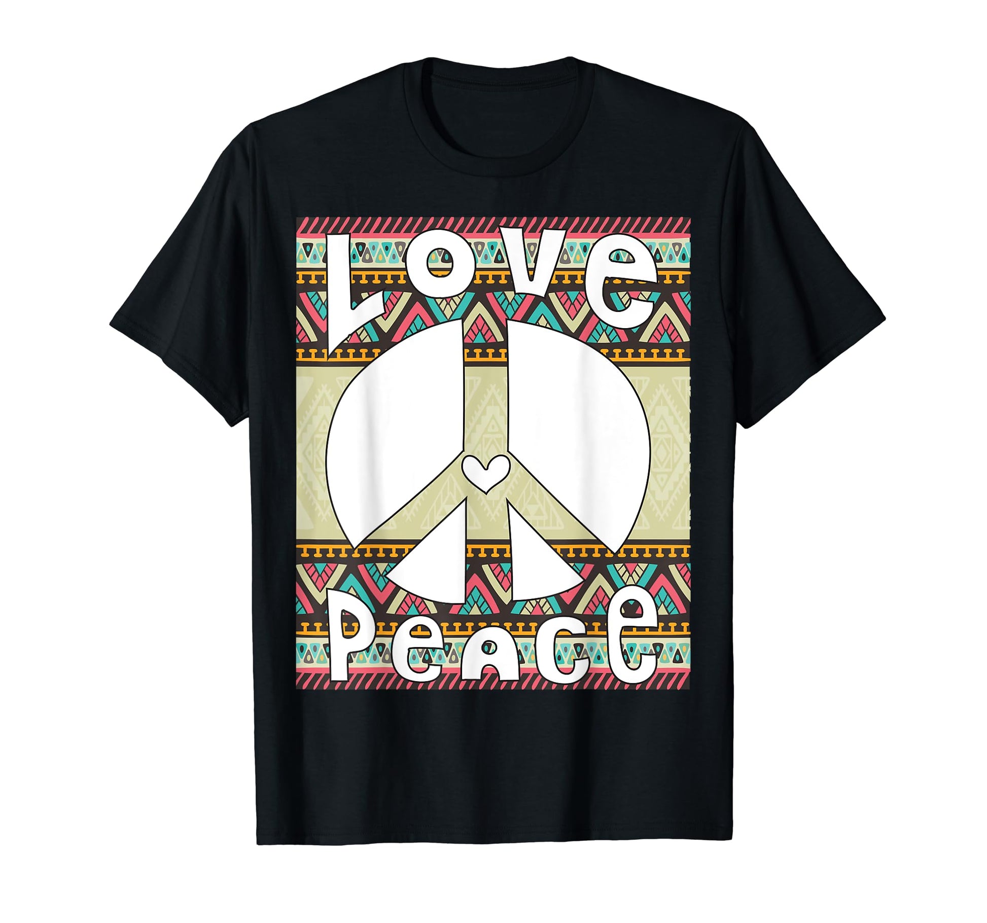 Peace Sign Love 60S 70S Tie Dye T-Shirt - Aesthetic Graphic for Adults - T-Shirt, Sweatshirt, Hoodie