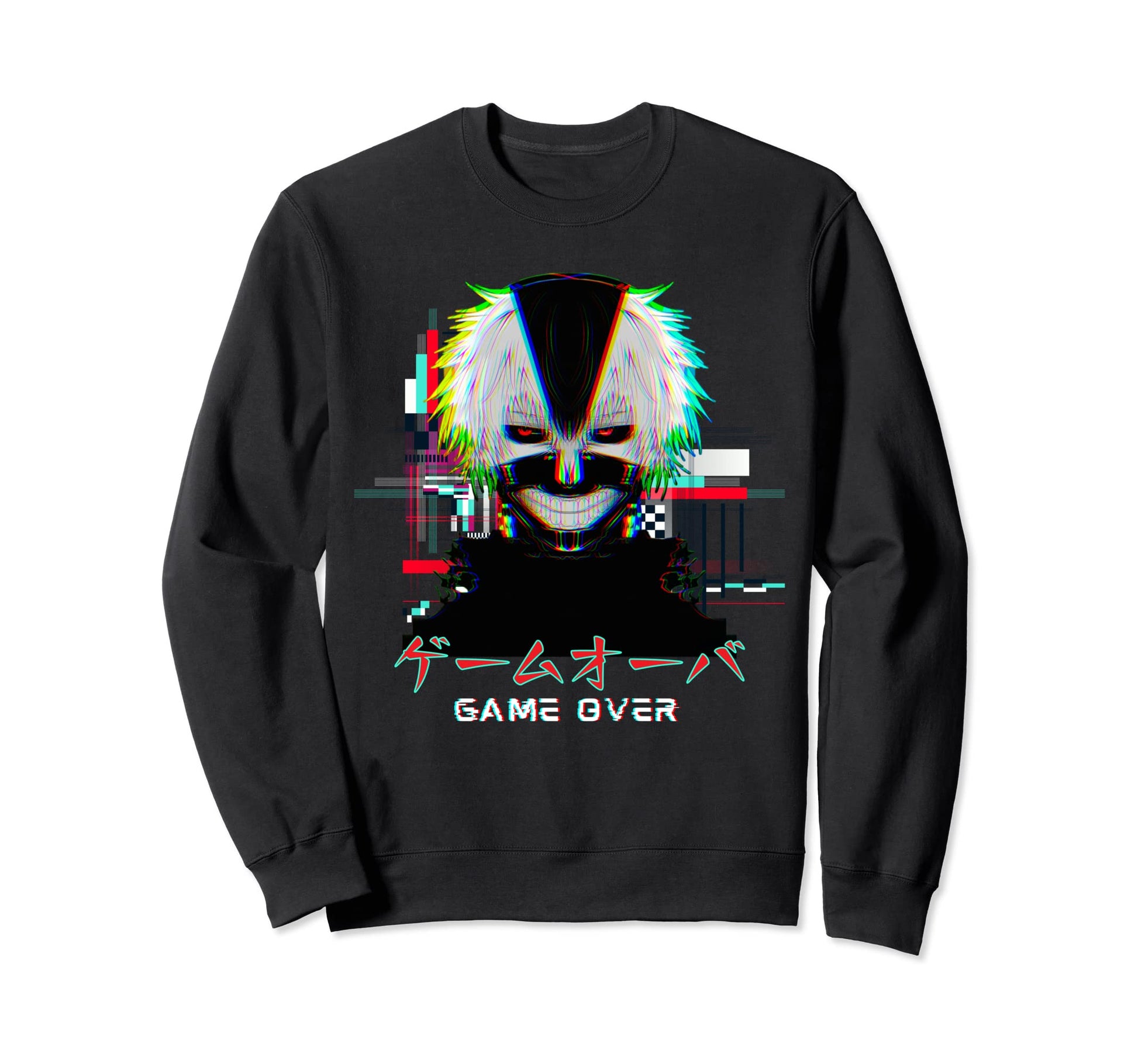 Japanese Vaporwave Anime Game Over Sweatshirt - Trendy Graphic Unisex - T-Shirt, Sweatshirt, Hoodie