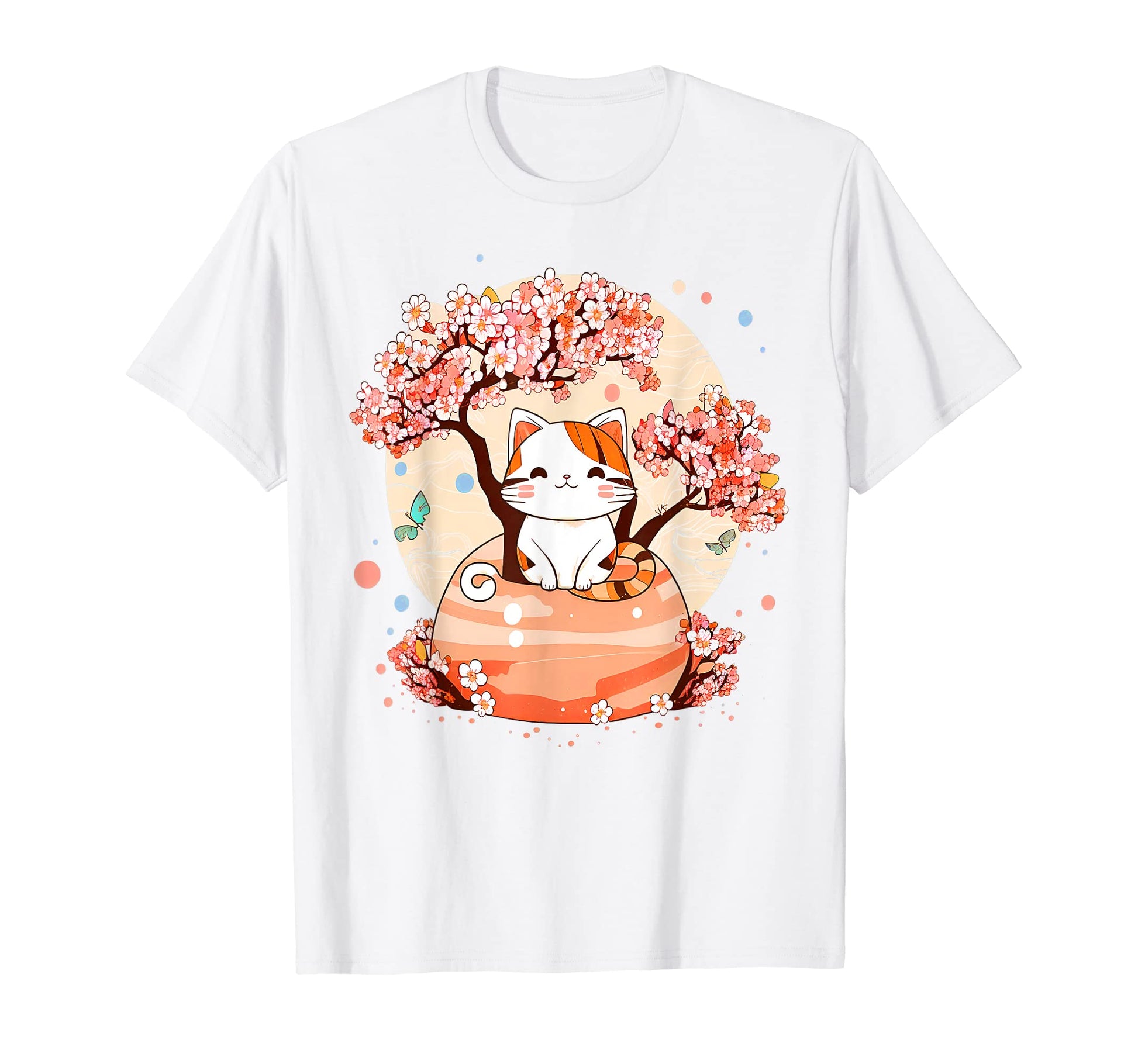 Kawaii Cat Japanese Aesthetic Vaporwave T-Shirt - Graphic Print for Adults - T-Shirt, Sweatshirt, Hoodie