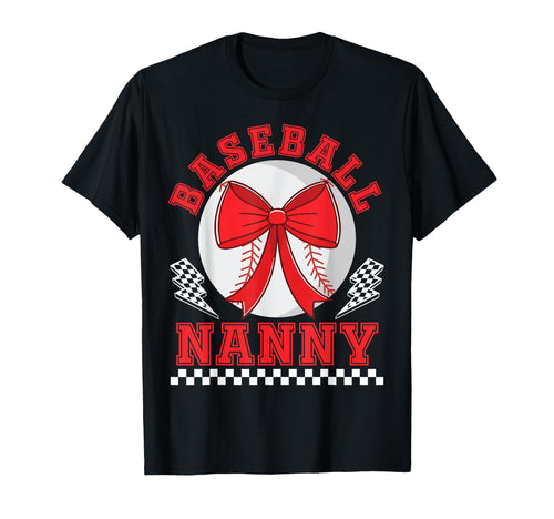 Baseball Nanny Bow Checkered Player T-Shirt - Aesthetic Graphic Unisex - T-Shirt, Sweatshirt, Hoodie