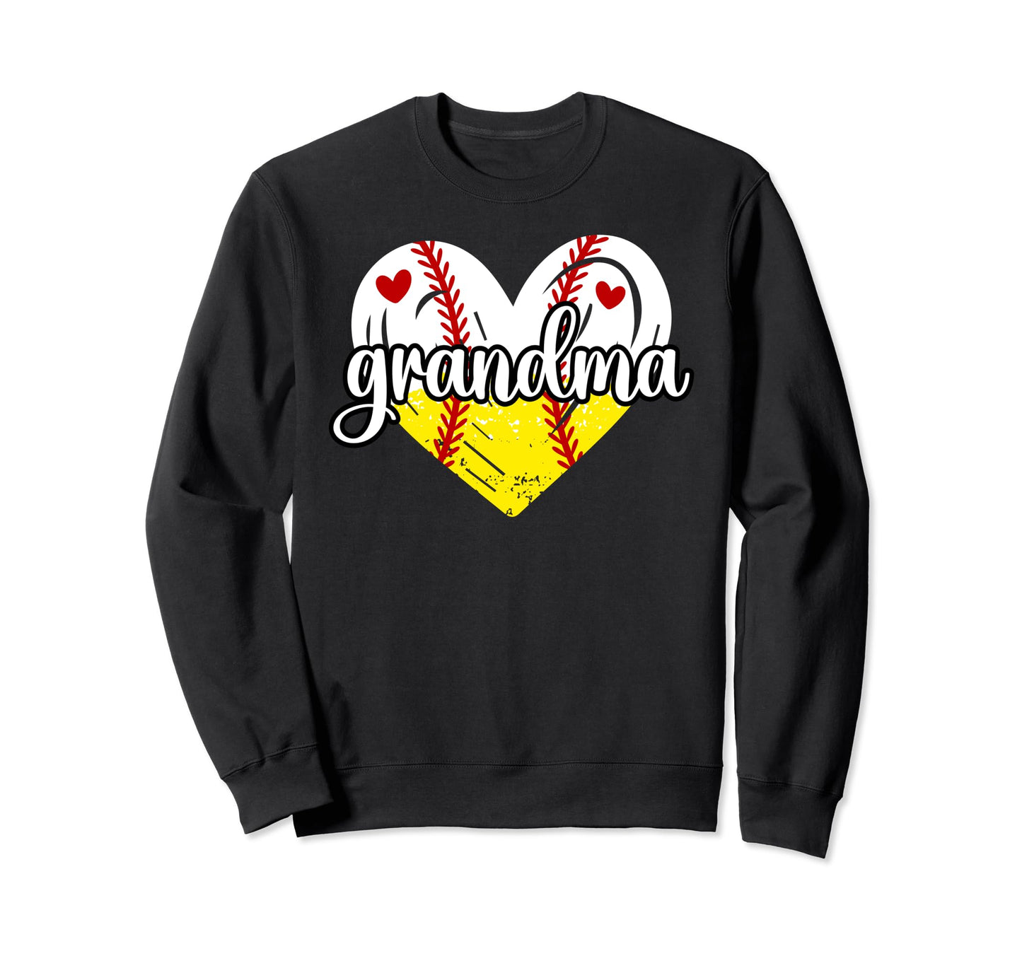 Baseball Softball Grandma Heart Sweatshirt - Trendy Graphic Unisex - T-Shirt, Sweatshirt, Hoodie
