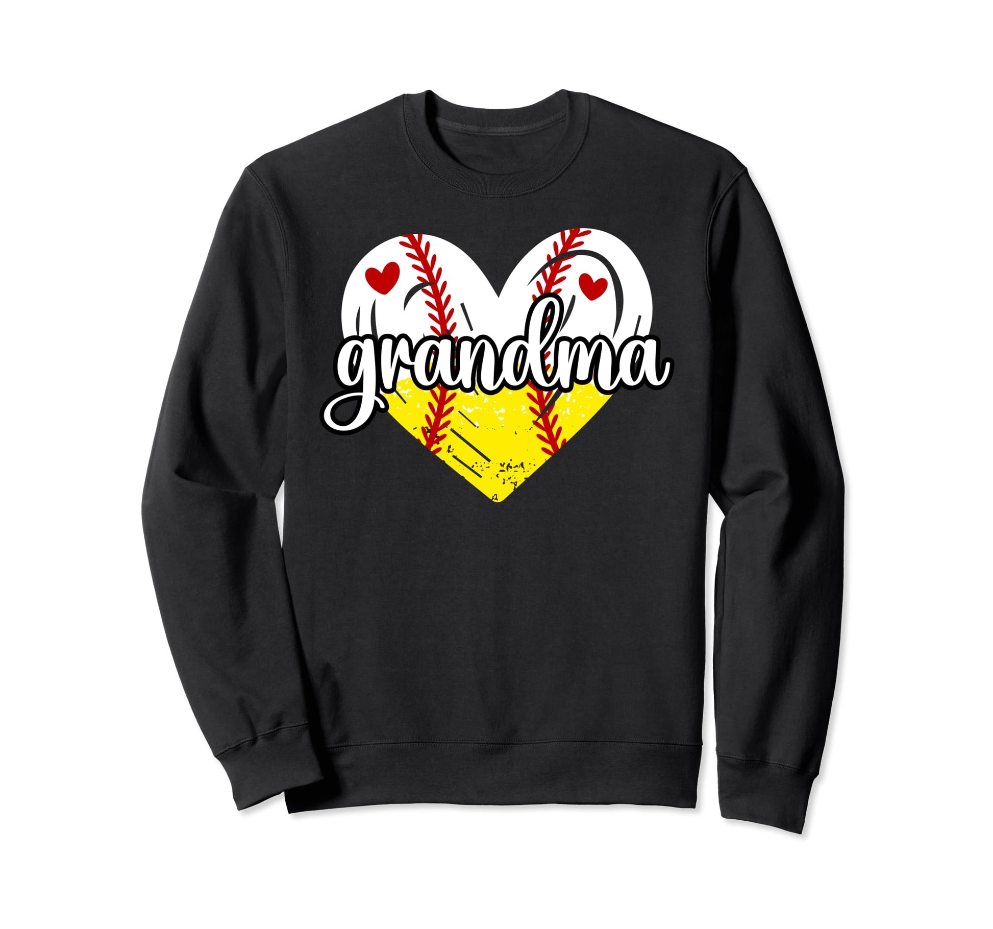 Baseball Softball Grandma Heart Sweatshirt - Trendy Graphic Unisex - T-Shirt, Sweatshirt, Hoodie