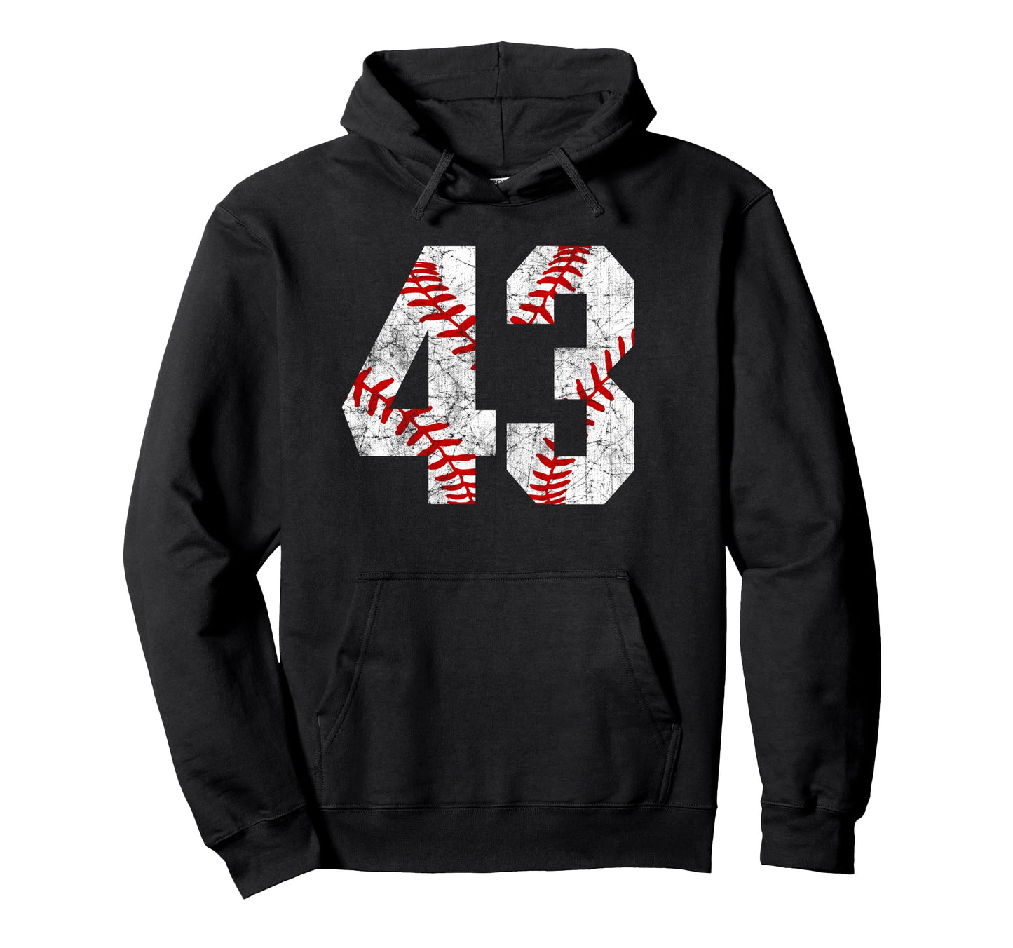 Distressed Baseball Number 43 Jersey Hoodie - Streetwear Style for Adults - T-Shirt, Sweatshirt, Hoodie
