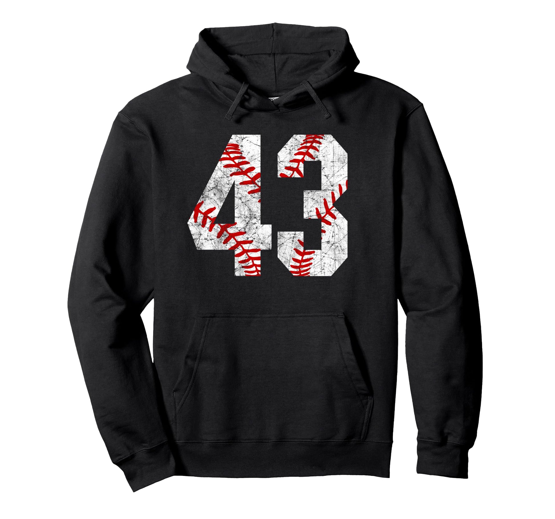 Distressed Baseball Number 43 Jersey Hoodie - Streetwear Style for Adults - T-Shirt, Sweatshirt, Hoodie