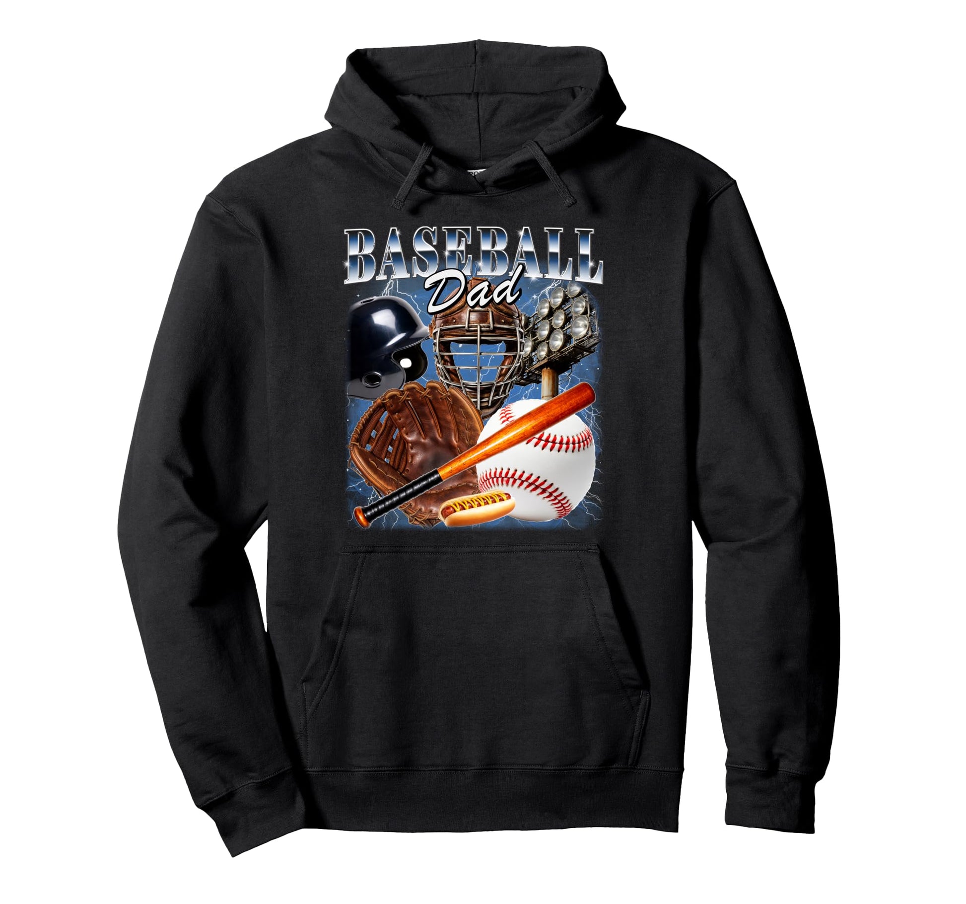 Baseball Dad Bootleg 90S Coach Fathers Hoodie - Graphic Print for Adults - T-Shirt, Sweatshirt, Hoodie