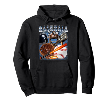Baseball Dad Bootleg 90S Coach Fathers Hoodie - Graphic Print for Adults - T-Shirt, Sweatshirt, Hoodie