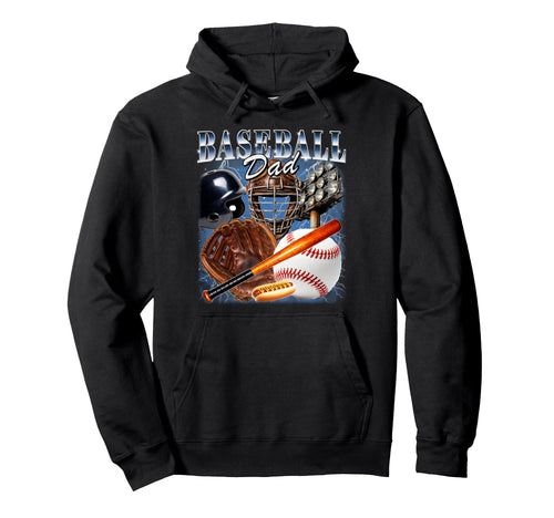 Baseball Dad Bootleg 90S Coach Fathers Hoodie - Graphic Print for Adults - T-Shirt, Sweatshirt, Hoodie