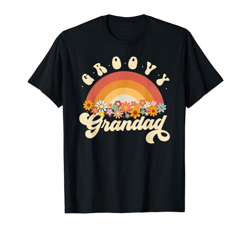 Groovy Grandad Rainbow Colorful Flowers T-Shirt - Trendy Graphic for Adults - T-Shirt, Sweatshirt, Hoodie