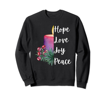 Christian Advent Candle Hope Sweatshirt - Fun Novelty Design Men Women - T-Shirt, Sweatshirt, Hoodie