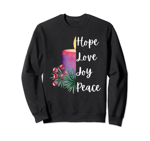 Christian Advent Candle Hope Sweatshirt - Fun Novelty Design Men Women - T-Shirt, Sweatshirt, Hoodie
