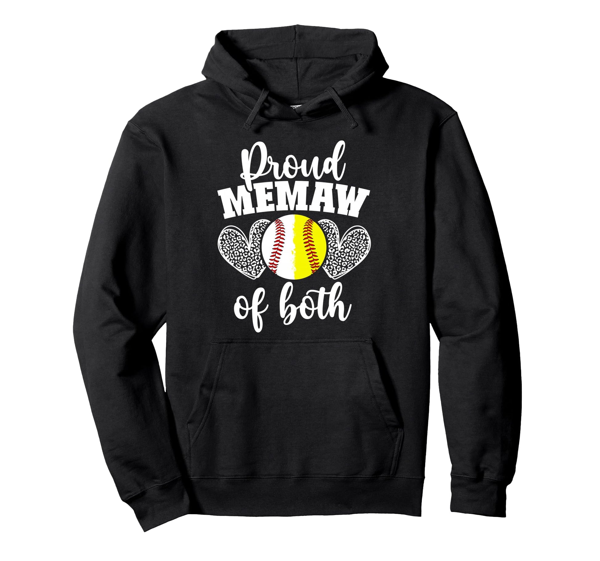 Proud Memaw Both Softball Baseball Memaw Hoodie - Novelty Apparel Unisex - T-Shirt, Sweatshirt, Hoodie