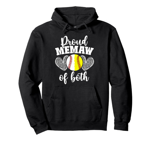 Proud Memaw Both Softball Baseball Memaw Hoodie - Novelty Apparel Unisex - T-Shirt, Sweatshirt, Hoodie