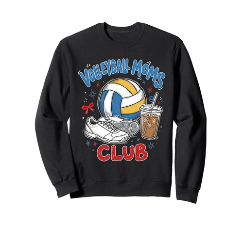 Volleyball Moms Club Iced Coffee Sweatshirt - Minimalist Print for Adults - T-Shirt, Sweatshirt, Hoodie